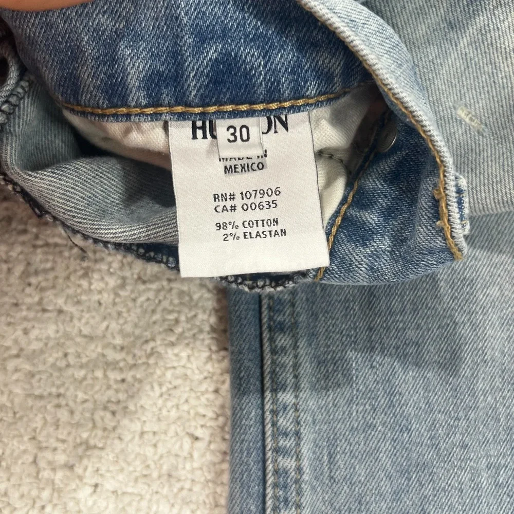 Hudson Jeans Mens 30x32 Light Wash  Selvedge Denim Stretch Straight Leg